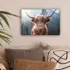 Schotse hooglander - Koe - Dieren - Berg - Natuur canvas 2cm klein -sfeer1
