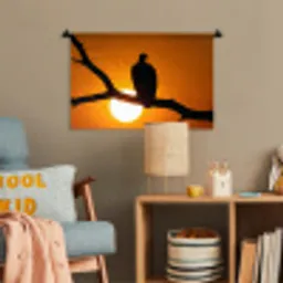Gier - Tak - Zon - Oranje Wandkleed katoen klein -wsfeer4_kind