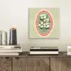 Bloemen - Illustratie - Geruit - Groen aluminium wit klein -sfeer1