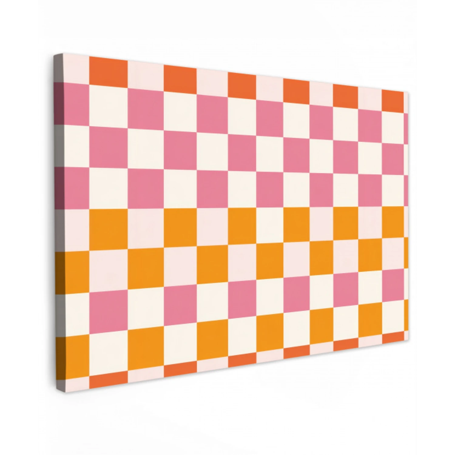Vierkant - Patroon - Oranje Tuinposter op houten frame 2 cm dik klein 845 -3d