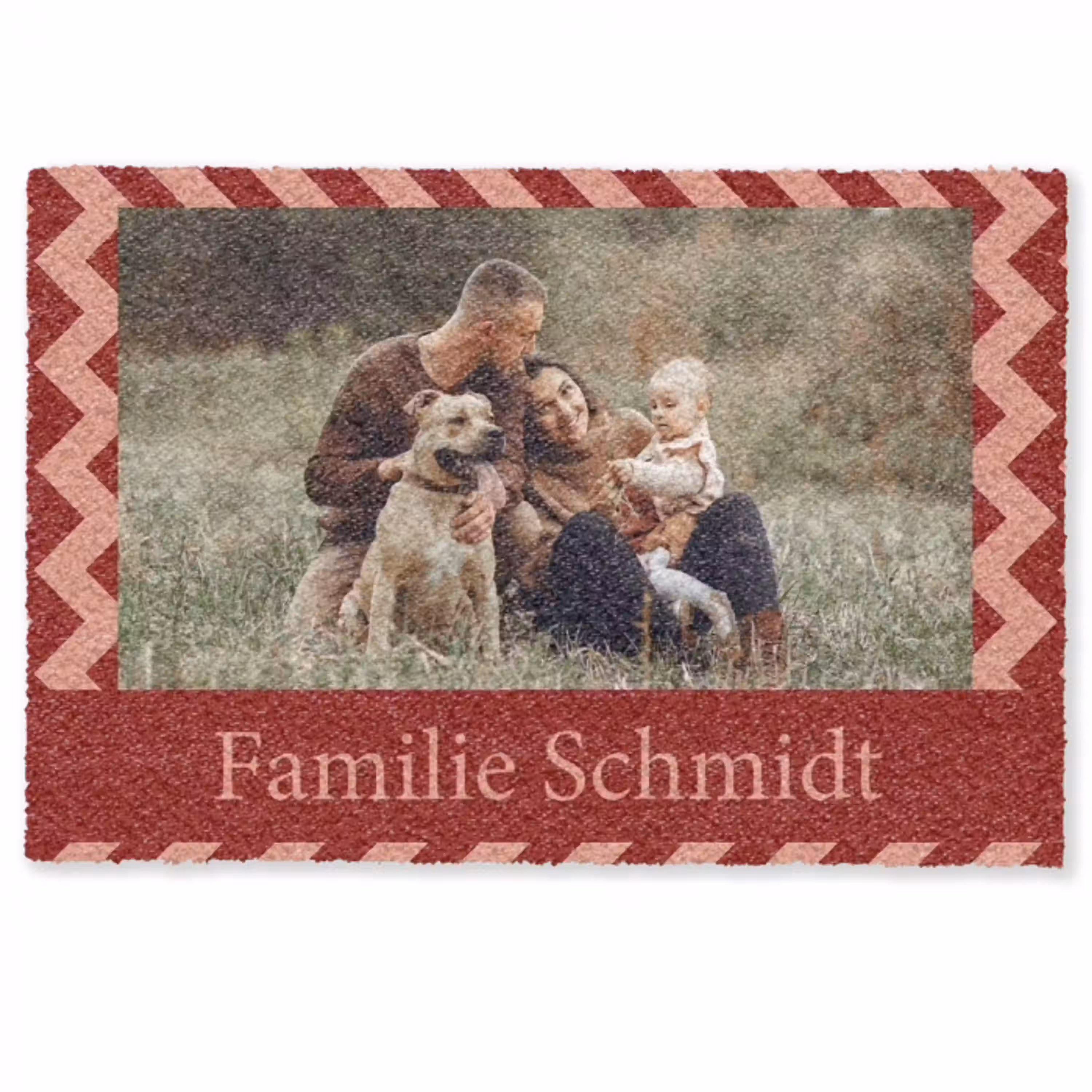 Familie - In - Muster - Terrakotta - Foto Deurmat klein -zkaufland3d