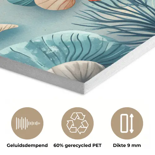 Zeesterren - Schelpen - Illustratie - Zand PET vilt klein -closeup_NL