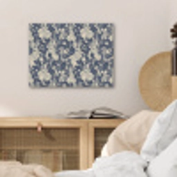 Hazen - Bladeren - Patroon - Blauw - Beige PET vilt klein 837 -sfeer3
