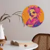 Kimono - Hondje - Bloemenkroon - Oranje Akoestische PET Vilt - Rond klein -sfeer3