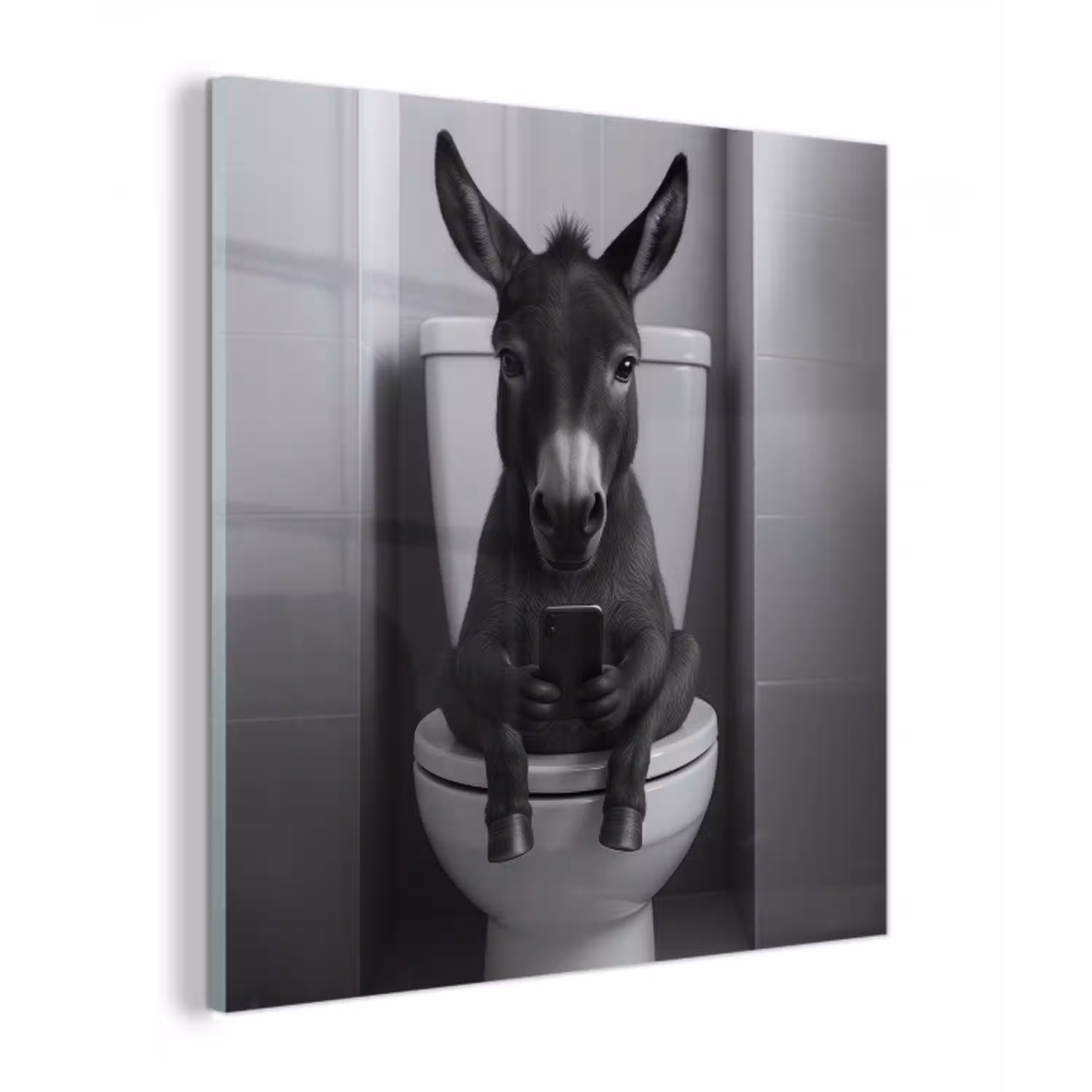 Ezel - Telefoon - Toilet - Zwart - Wit plexiglas 5mm klein -z3d