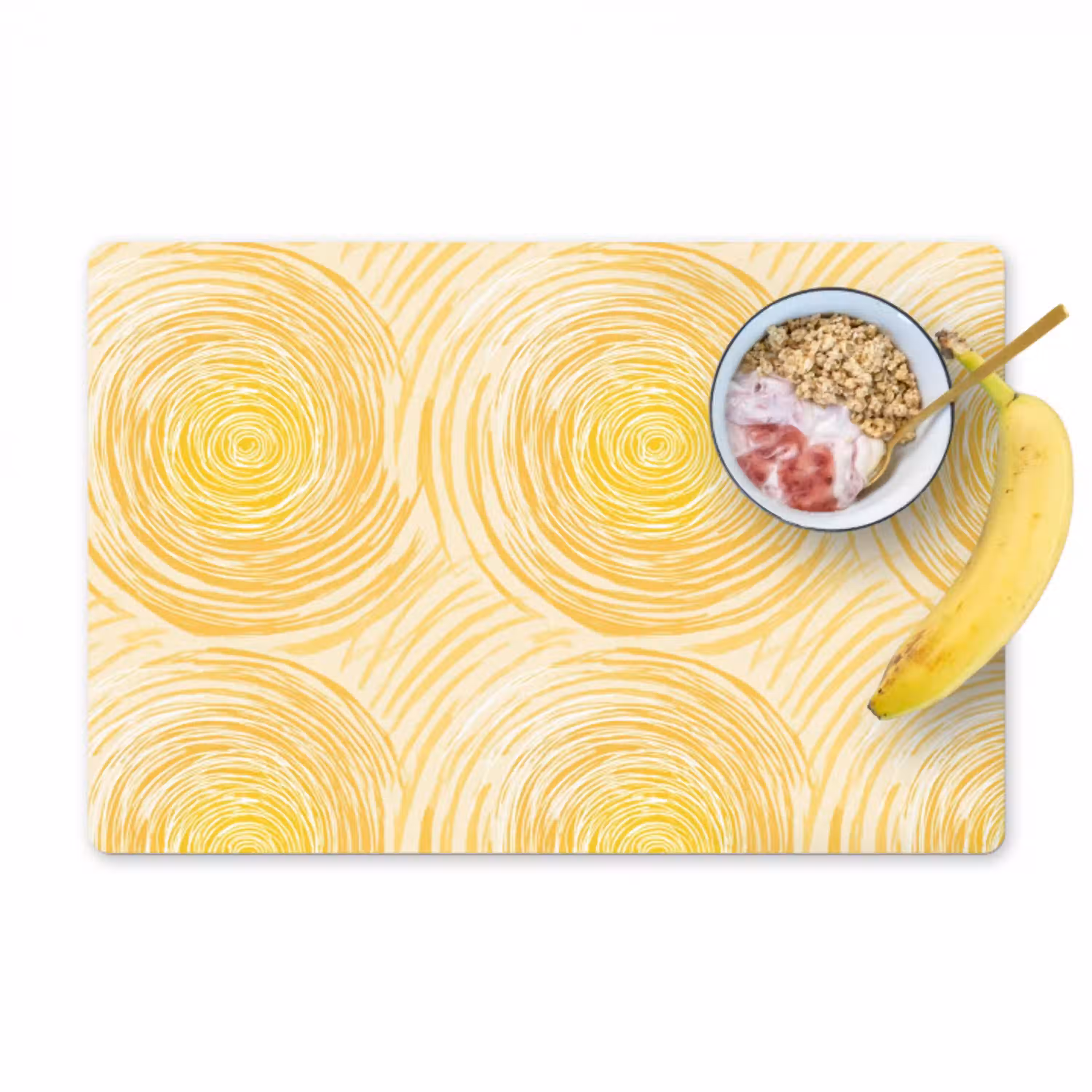 Cirkels - Abstract - Artistiek - Geel Placemat vinyl groot 368 -zzzproduct_Kitchenyeah-website