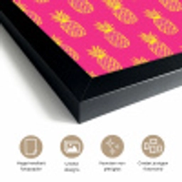 Ananas - Trendy - Roze fotolijst zwart zonder passe partout klein 224 -sfeer2