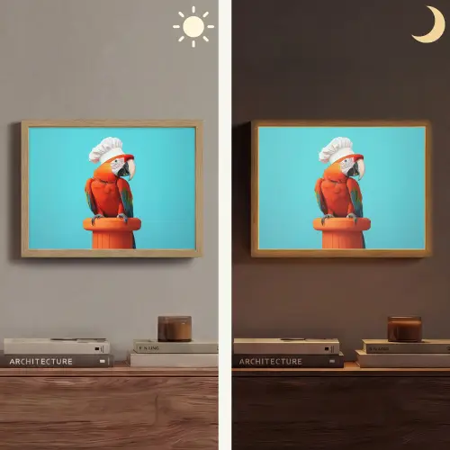 Ara - Koksmuts - Sokkel - Grappig Light Box met batterij (Wandlamp) middel -sfeer3