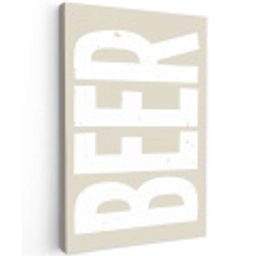 Beer - Japandi - Beige - Decoratie Tuinposter op houten frame 2 cm dik klein -3d