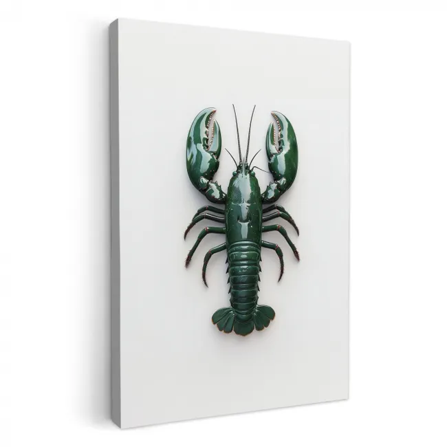 Kreeft - Glossier - Groen - Wit KitchenYeah - Keuken - Canvas klein -3d