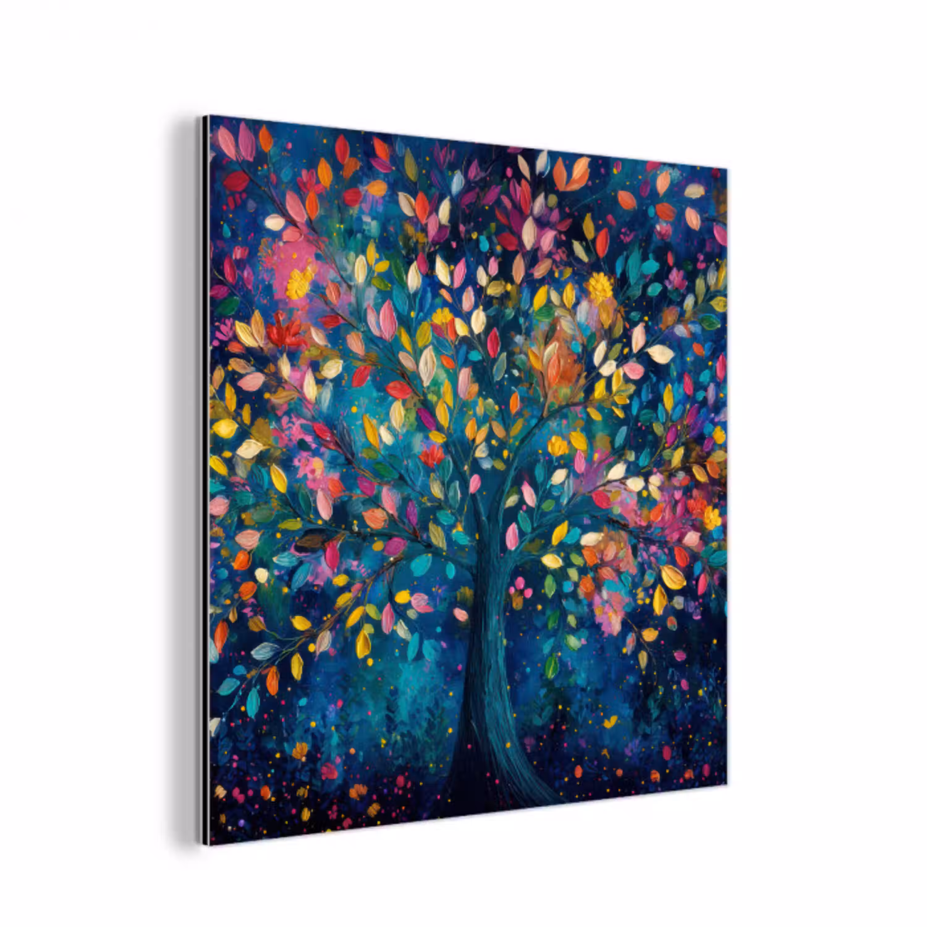 Kleurrijk - Boom - Magisch - Abstract aluminium wit klein -3d