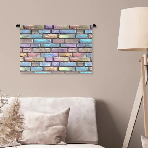 Stenen - Regenboog - Metallic Wandkleed katoen klein 269 -sfeer4