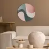 Abstract - Golven - Sierlijk - Roze Akoestische PET Vilt - Rond klein -sfeer1
