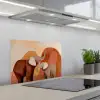 Olifanten - Oranje - Abstract keuken achterwand spatscherm klein -3d_schuin