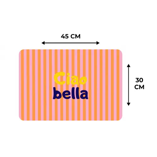 Verticaal - Strepen - Oranje - Ciao bella Placemat vinyl groot -specs