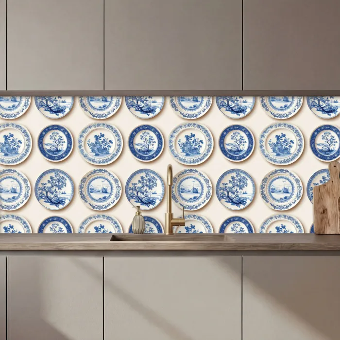 Borden - Bomen - Planten - Blauw keuken achterwand 2 middel 871 zz_3dshopping