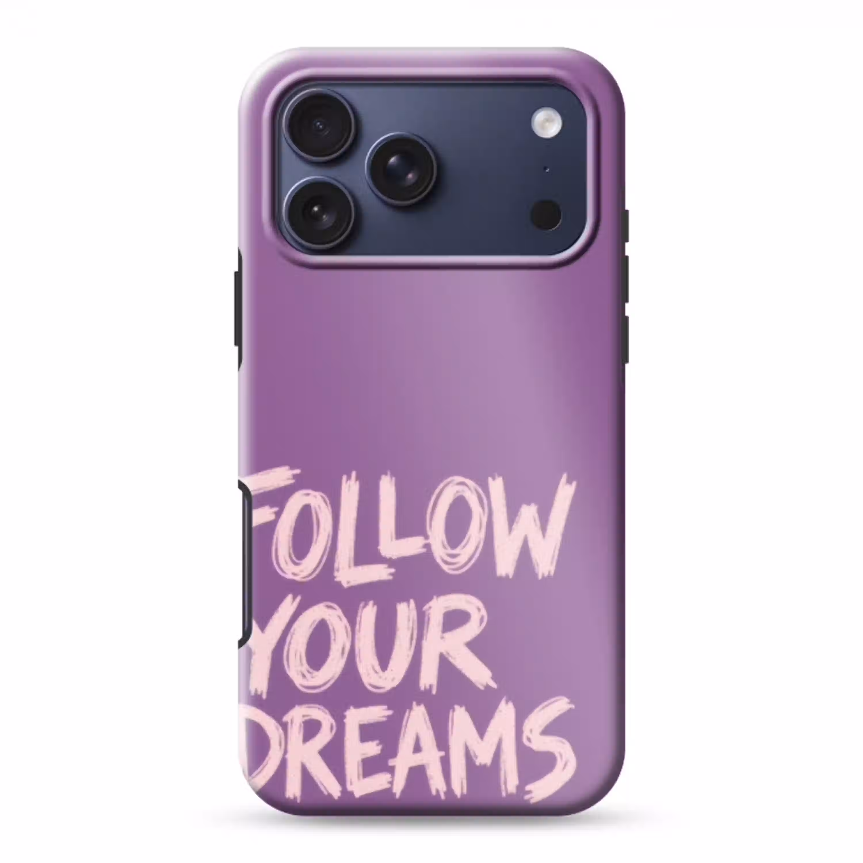 Follow your dreams - Paars - Penseeltextuur Toughcase MagSafe Apple iPhone 17 Pro Max klein -3d