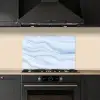Marmer - Golf - Blauw - Patronen - Marmerlook - Pastel keuken achterwand spatscherm klein -sfeer1