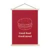 Dieprood - Lijntekening - Tekst - Hamburger textielposter latten blank klein -3d