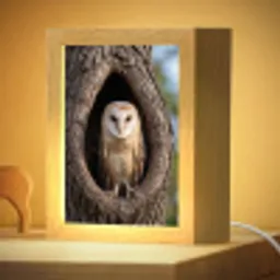 Kerkuil - Boom - Natuur - Bruin Light Box met kabel (Kinderlampje) klein -zzzz_3d_website