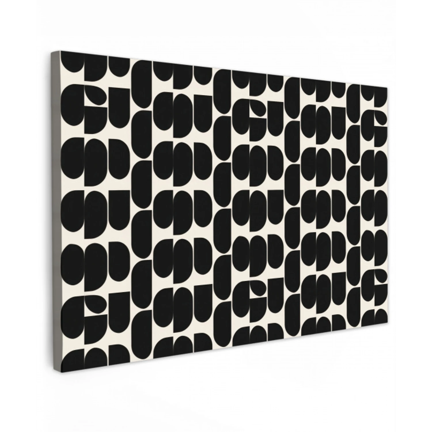 Modern - Patroon - Zwart Tuinposter op houten frame 2 cm dik klein 845 -3d