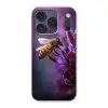Honingbij - Paarse bloemen - Details Telefoonhoesje iPhone 17 Pro klein -3d