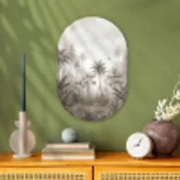Jungle - Palmbomen - Natuur Wandcirkel Ovaal Forex klein -sfeer2