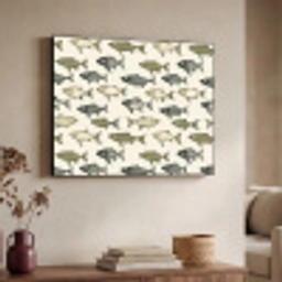 Vissen - Klassiek - Groen Textielframe zwart klein 947 -sfeer3
