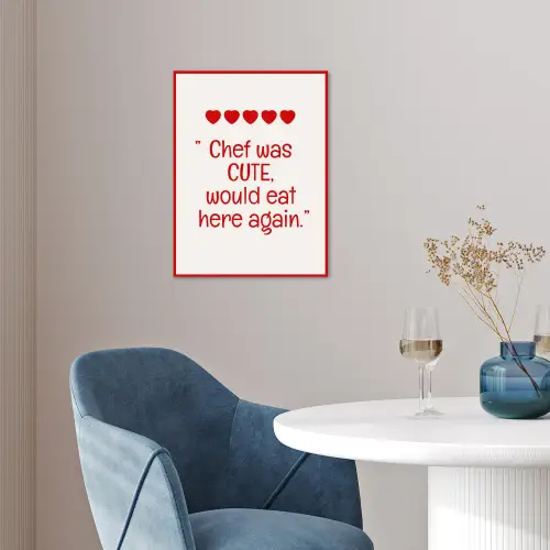 Tekst - Rood - Hartjes poster papier klein -sfeer3