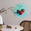 Kersen - Rood - Drie - Geverfd Wandcirkel behangsticker klein -sfeer3