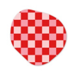 Vierkant - Klassiek - Rood Wandcirkel Organisch Forex 3mm klein 629 -3d