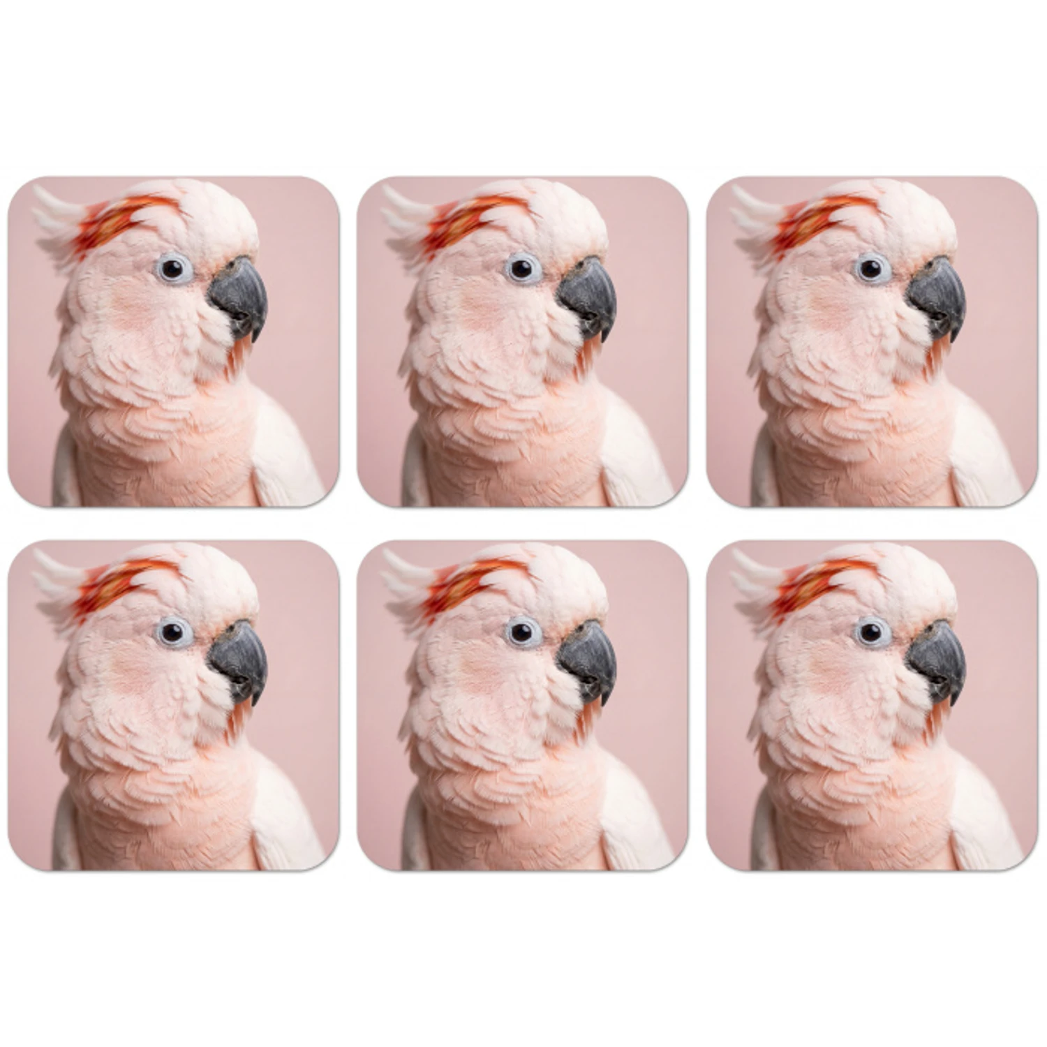 Kaketoe - Portret - Roze onderzetter kurk middel -zkaufland3dotto