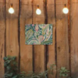 Patroon - Kleurrijk - Sierlijk - Groen tuinposter los doek klein -sfeer1