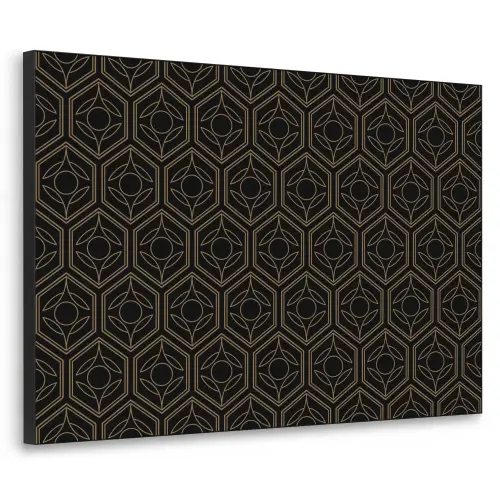 Zwart - Goud - Bloemenkern Textielframe zwart klein 947 -3d