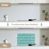 Zee - Dieren - Blauwe krab - Blauw keuken achterwand spatscherm klein 900 -voor_na_NL