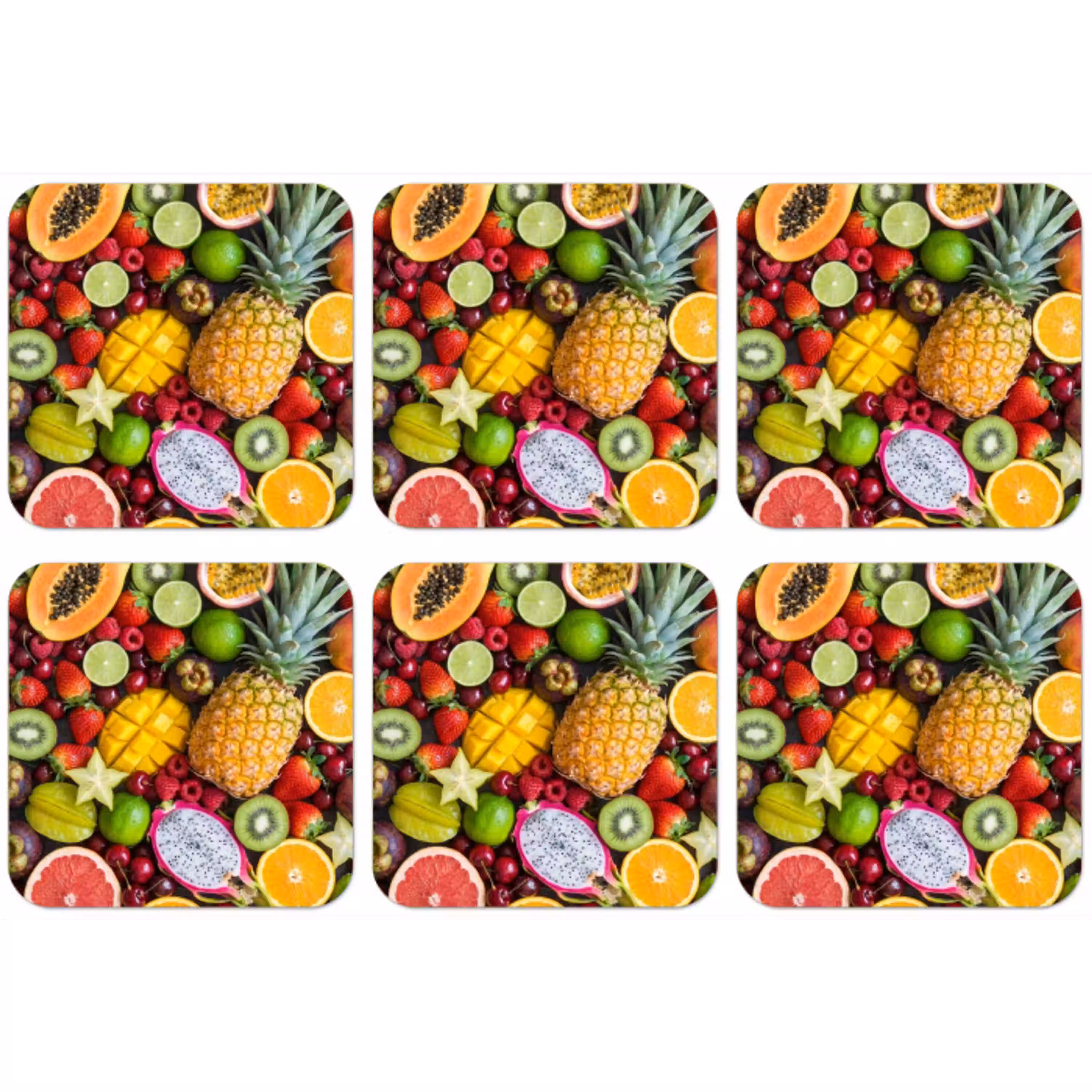 Fruit - Assortiment - Vers - Gezond - Kleurrijk onderzetter kurk middel -zkaufland3dotto