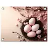 Roze - Bloesems - Eieren tuinposter los doek klein -3d