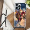 Kerstman - Dorp - Hert - Donker Hoesje iPhone 16 Pro Max met koord klein -sfeer4