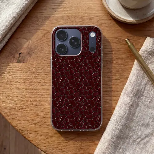 Mozaïek - Tegel - Bordeauxrood Telefoonhoesje iPhone 17 Pro klein 878 -sfeer1