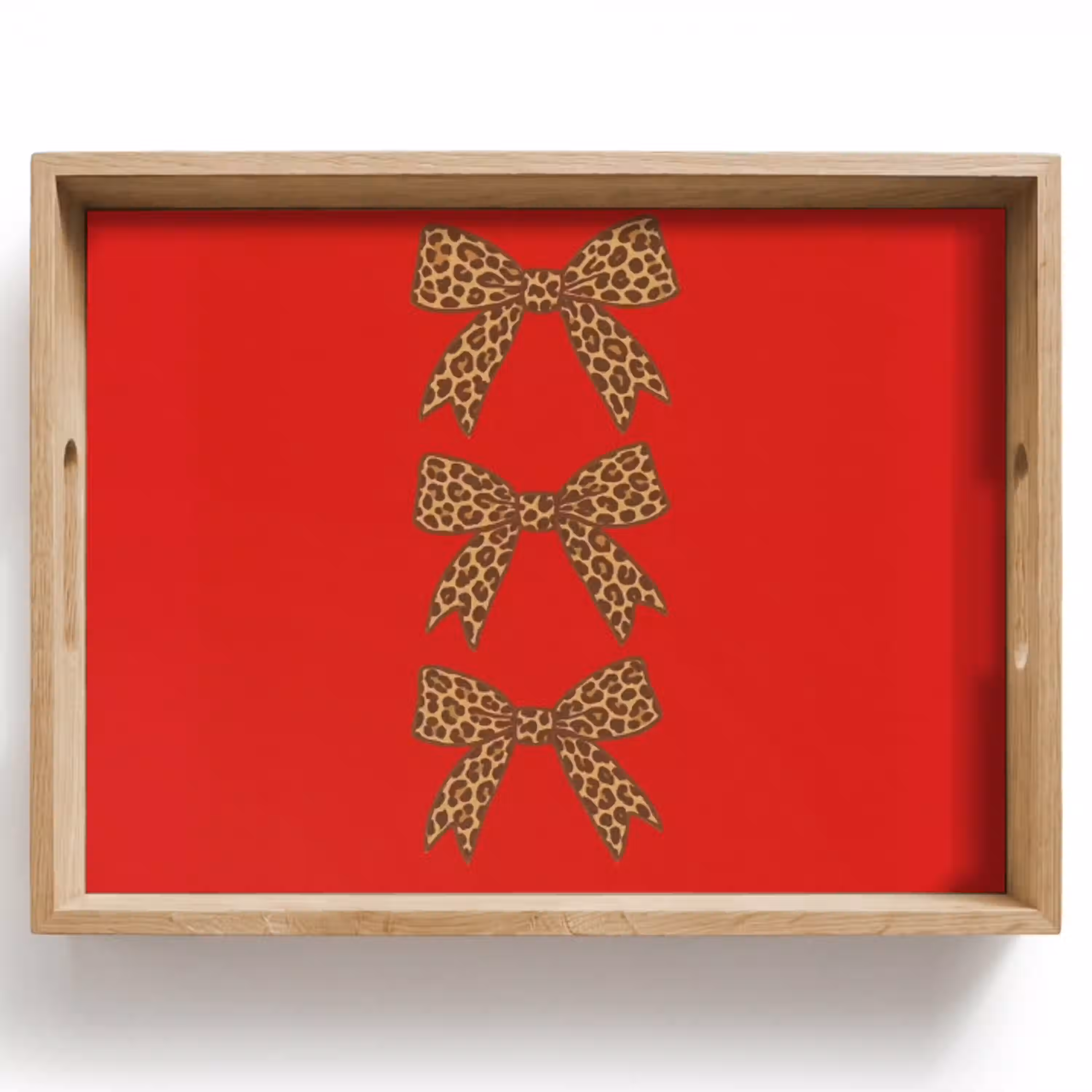 Strikken - Panterprint - Rood Dienblad Rechthoek middel -z3d_shopping