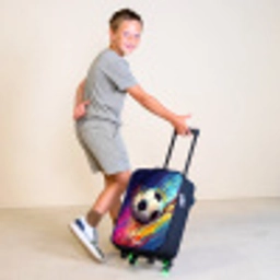 Neon - Voetbal - Kleurrijk Kinderkoffer - Zwart klein -sfeer3