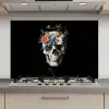 Bloemen - Schedel - Kleurrijk keuken achterwand spatscherm klein -3d_website