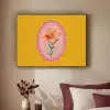 Lelie - Oranje - Lijst - Ovaal Textielframe zwart klein -sfeer1