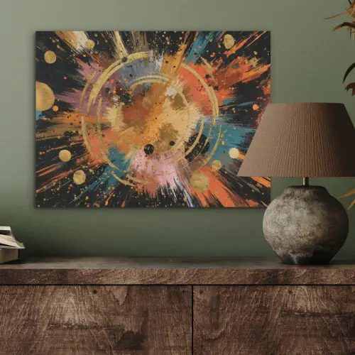 Explosie - Verfstructuur - Goud - Abstract PET vilt klein -sfeer2