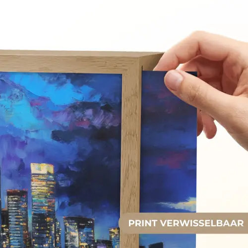 Skyline Toronto - Modern - Stadslicht - Blauw Light Box met batterij (Wandlamp) middel -USP_websiteprintNL