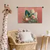 Tropische bladeren - Bloemen - Roze - groen Wandkleed katoen klein -wsfeer5_kind
