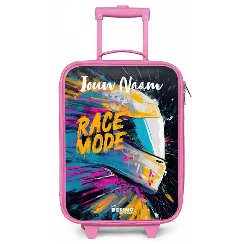 Racehelm - Abstract - Verf - Kleurrijk Kinderkoffer - Roze klein -zz3dotto