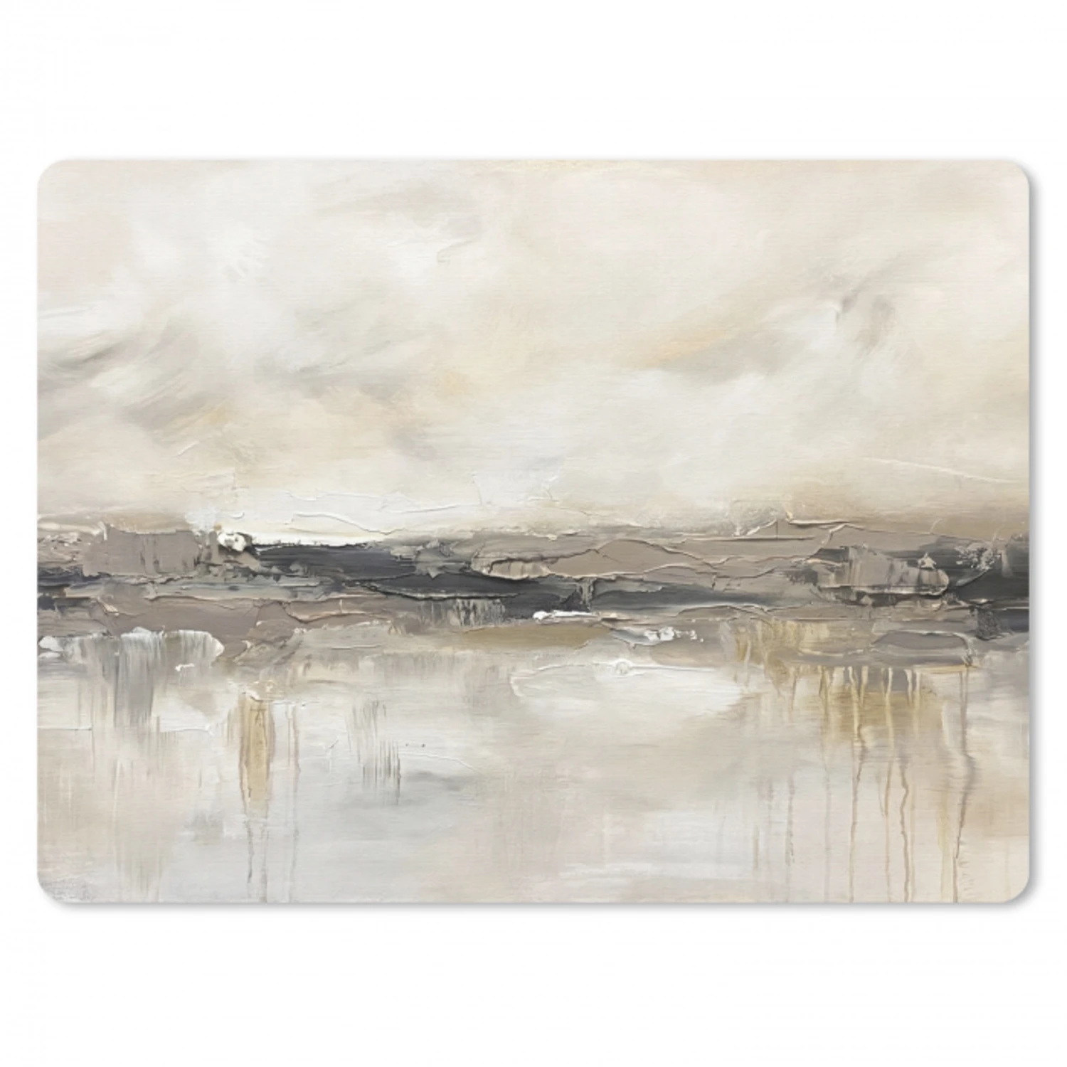 Landschap - Horizon - Natuur - Abstract - Neutraal muismat rubber klein -3d