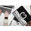 Zwanen - Hart - Zwart - Wit laptophoes neopreen klein -bureau