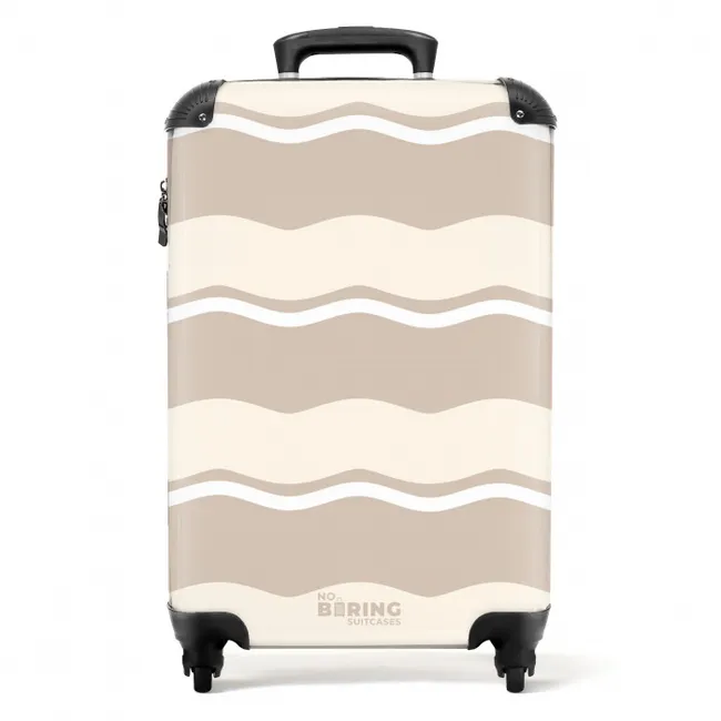 Golven in crème tinten NBS - Handbagage koffer - Unisex middel -productfoto_recht